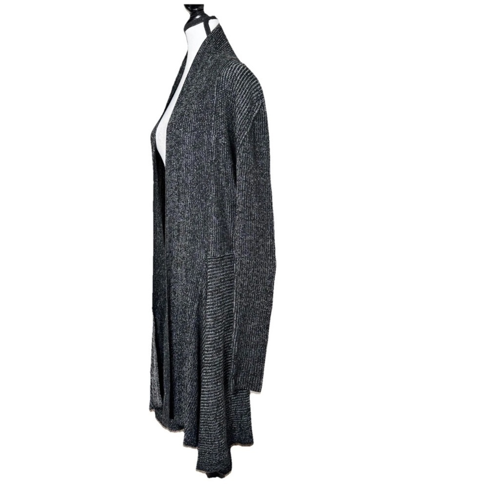 Cabi Cloak Black Marled Knit Longline Duster Cardigan Sweater Medium Style #3530 - Picture 2 of 6